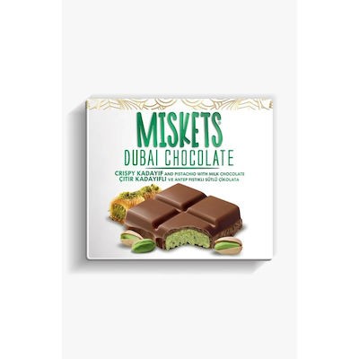 Miskets Σοκολάτα Γάλακτος Dubai Με Κανταΐφι & Φιστίκι 100gr